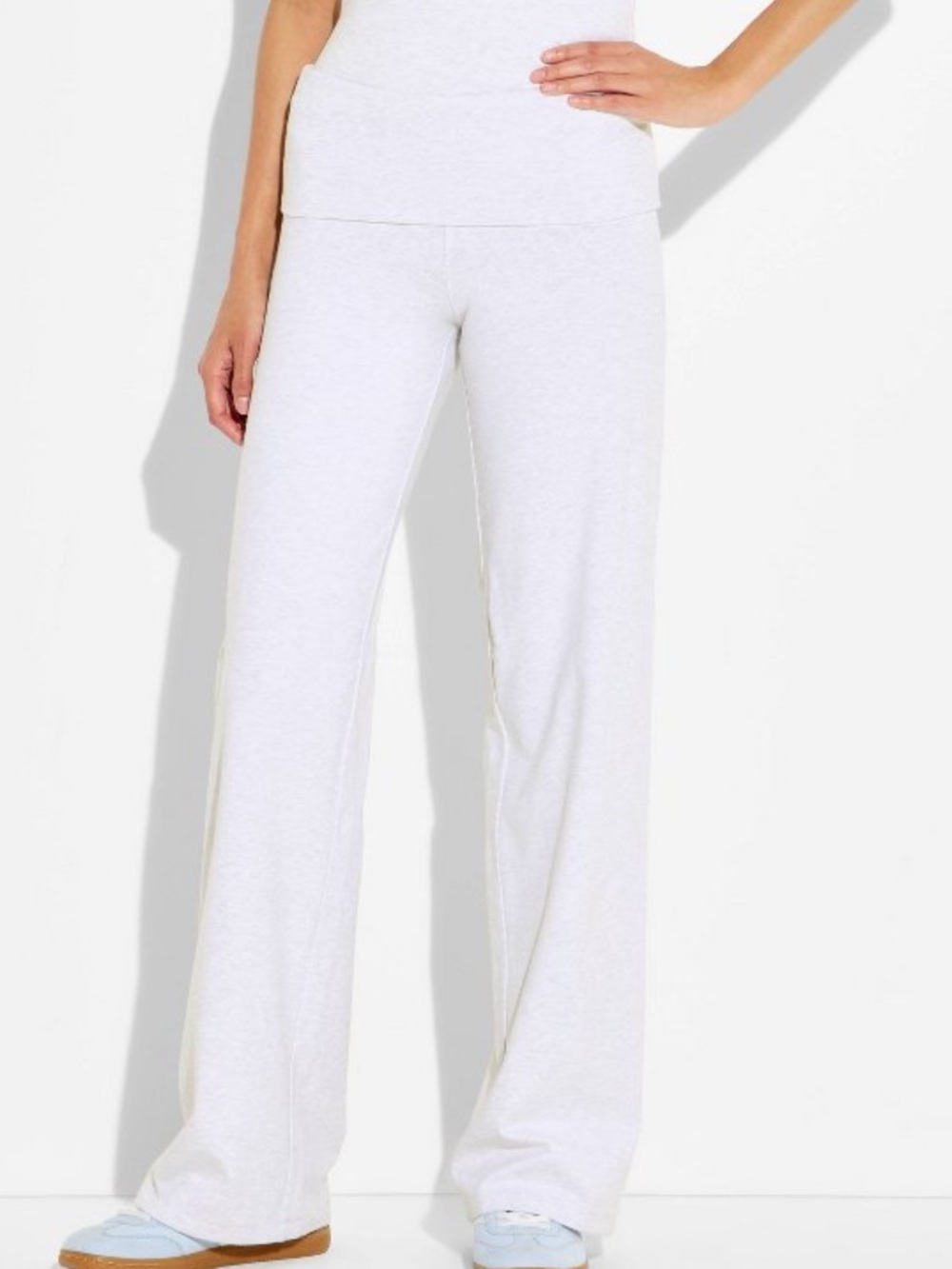 Wild Fable Low Rise Fold Over Stretchy Sweatpants Heather Grey